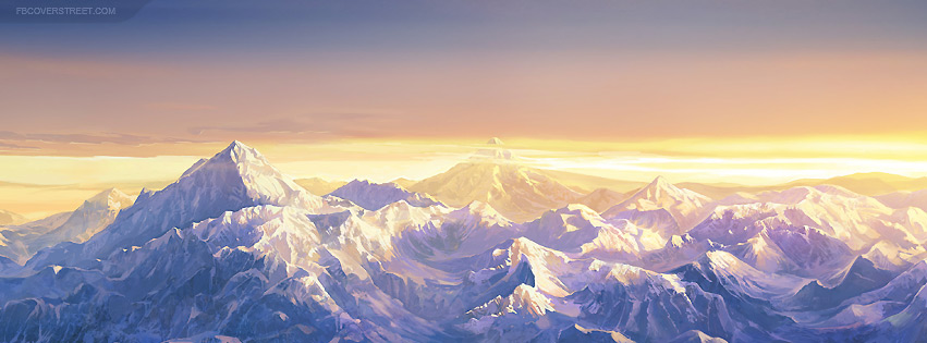 Snowy Mountains Painting Facebook cover