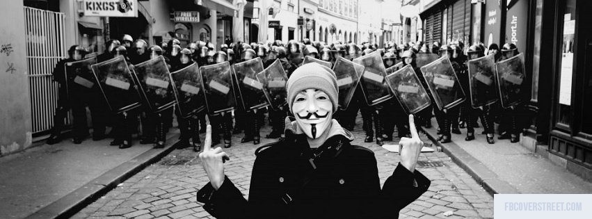 Anonymous Black and White Facebook cover
