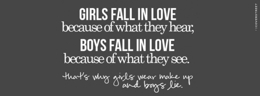 Girls Fall In Love Because of What They Hear  Facebook cover