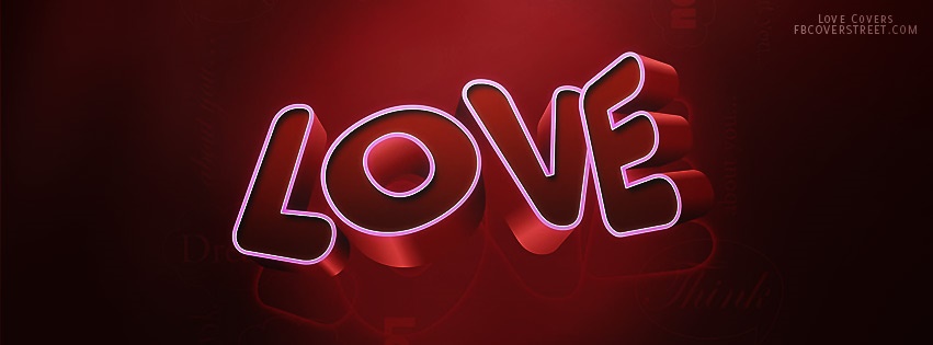 Random Love Words Typography Facebook Cover