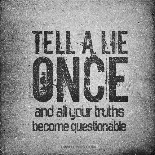 Tell A Lie Once Quote  Facebook picture