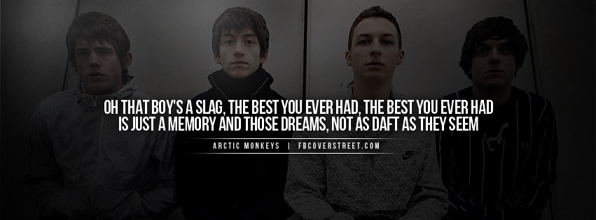 Arctic Monkeys Fluorescent Adolescent Quote Facebook cover