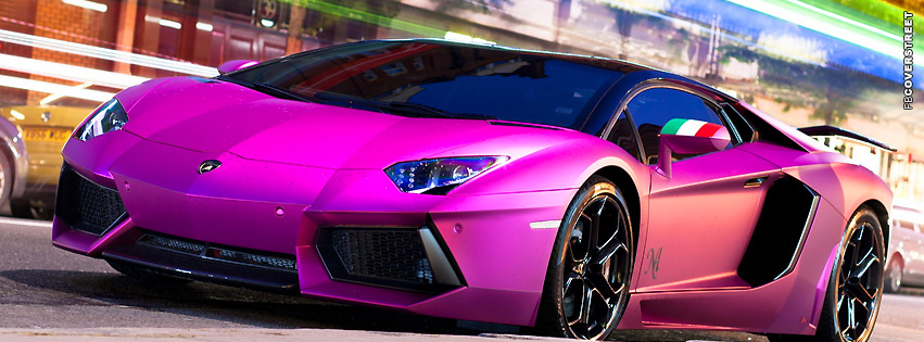 Pink Lamborghini Aventador  Facebook cover