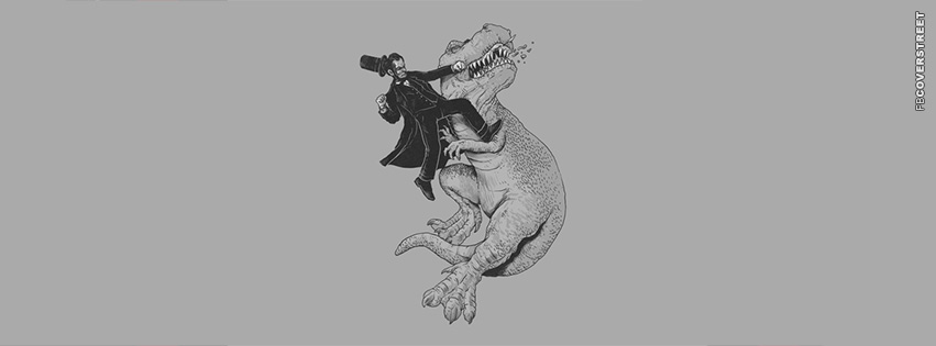 Abraham Lincoln Fighting a TRex  Facebook Cover