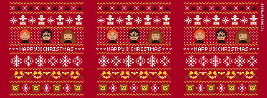 Harry Potter Merry Christmas Pattern  Facebook Cover