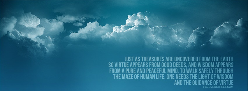 Buddah Guidance of Virtue Quote Facebook cover