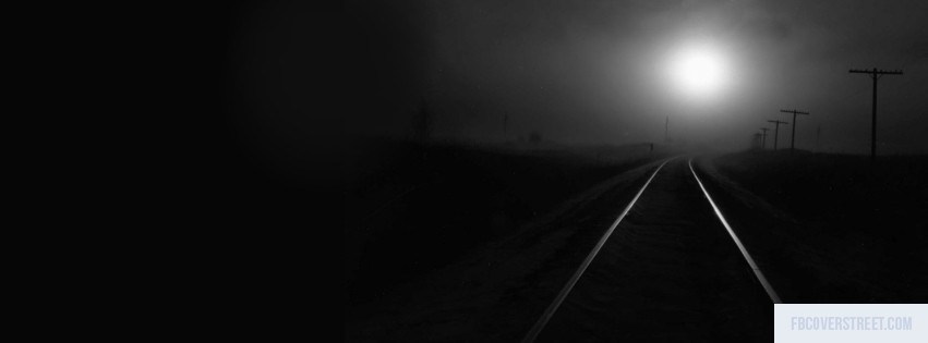 Train Track Black and White Facebook cover