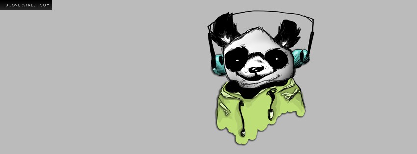 Panda Jamming Drawing  Facebook Cover