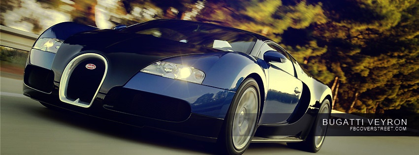 Blue & Black Bugatti Veyron Facebook cover