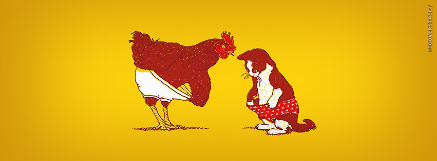 Cat and Rooster lol  Facebook Cover