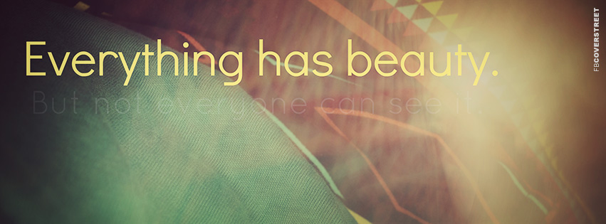 Everything Has Beauty Quote  Facebook cover