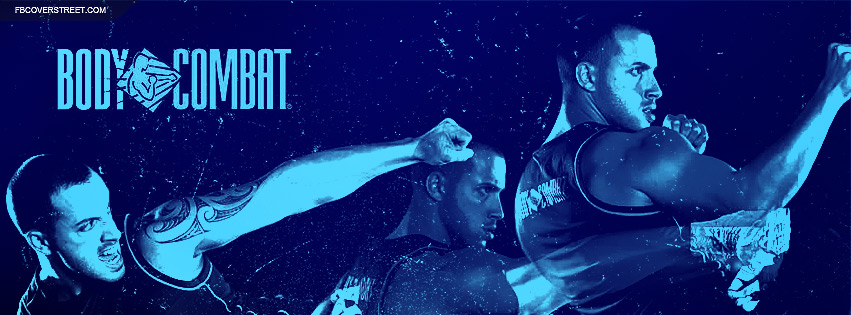 Body Combat Figher Actions Blue Facebook cover