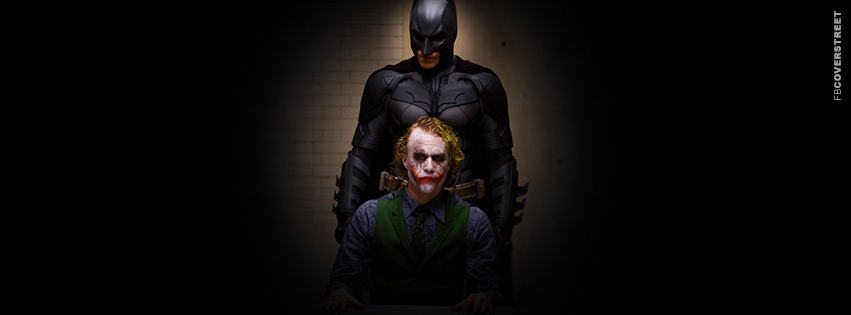 Batman Interrogating The Joker Movie Facebook Cover