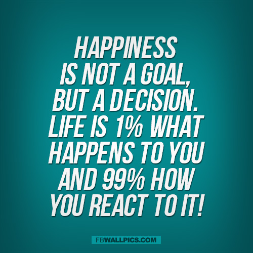 Happiness Is A Decision Quote  Facebook Pic
