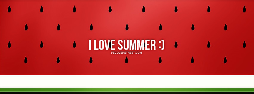 I Love Summer Watermelon Pattern Facebook cover