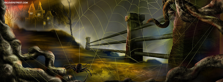 Spider Web Halloween Painting Facebook cover