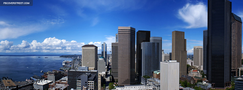 Seattle Washington Clear Blue Skyline Facebook Cover