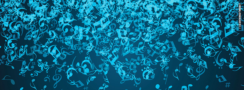 Abstract Floating Musical Notes  Facebook Cover