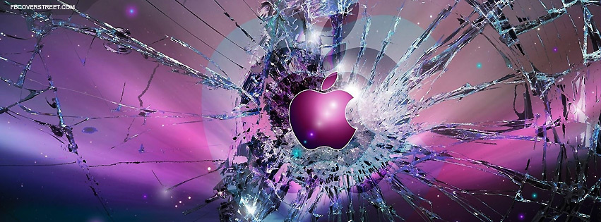 Apple OS Broken Glass Logo Facebook cover