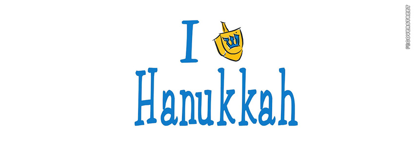 I Love Hanukkah Dreidel  Facebook cover