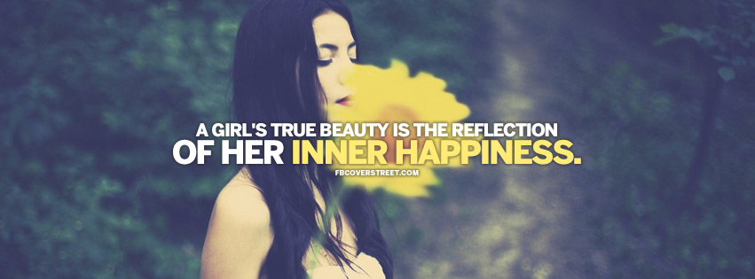 A Girls Inner Happiness Quote Facebook Cover