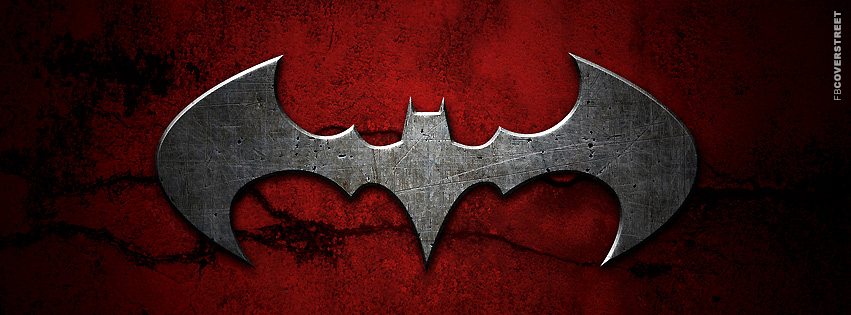 Batman Dark Red Logo  Facebook Cover