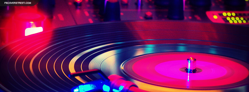 Vibrant Colored Spinning Record Facebook cover