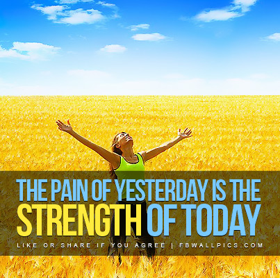 The Pain of Yesterday Quote Facebook Pic