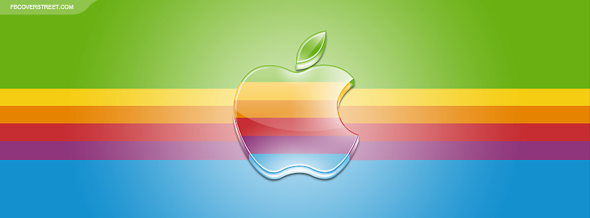Apple OS Glossy Rainbow Logo Facebook cover