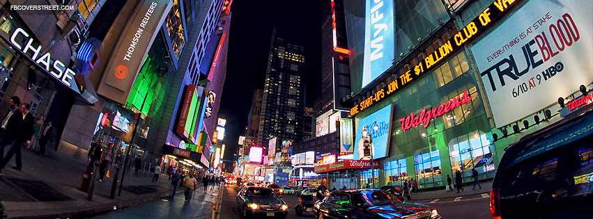 New York City Lighted Street View Facebook cover