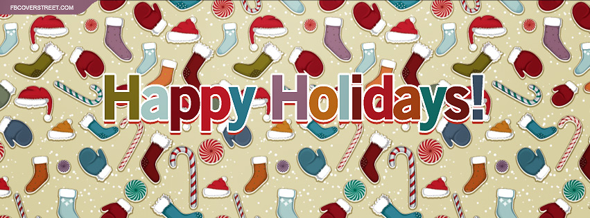 Happy Holidays Winter Clothing Assortment Facebook cover