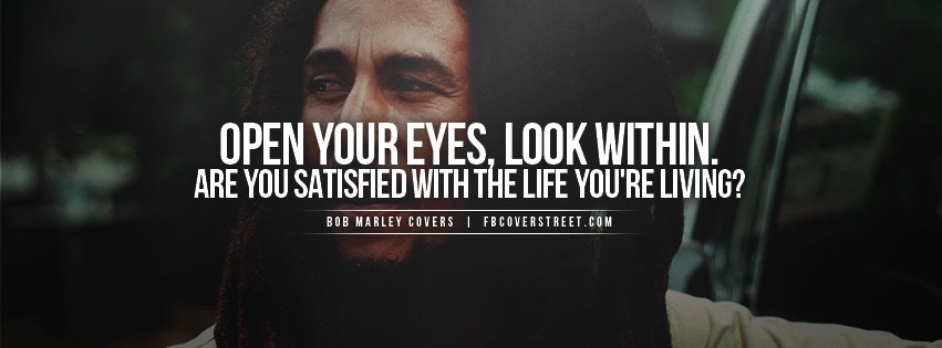 Bob Marley Open Your Eyes Quote Facebook Cover