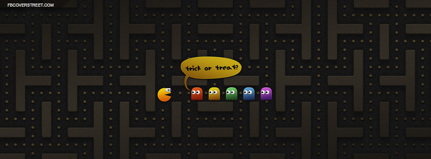 Pacman Ghosts Trick or Treat Facebook cover