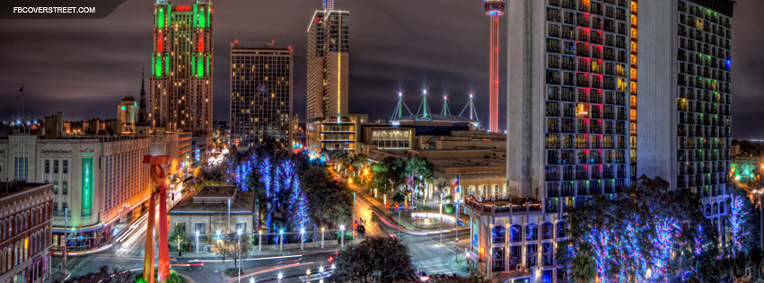 San Antonio HDR Lighted City Facebook cover