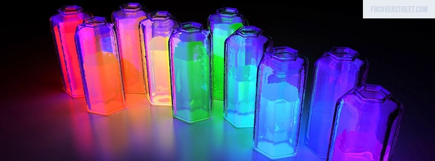 Glowing Colorful Jars Facebook cover