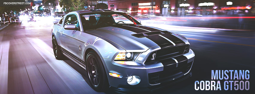 Silver Ford Mustang Cobra GT500 Facebook Cover