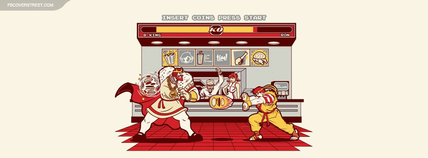 The Burger King vs Street Fighter  Facebook cover
