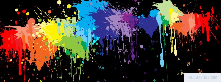 Rainbow Splatter 1 Facebook cover