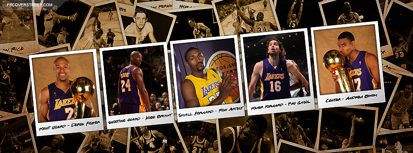 Los Angeles Lakers Team Polaroids Facebook cover