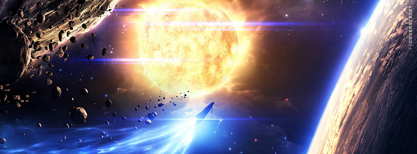 3D Render of Space  Facebook Cover