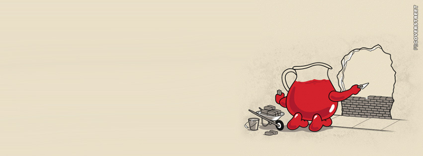 Kool Aid Pitcher Repairing Wall  Facebook Cover