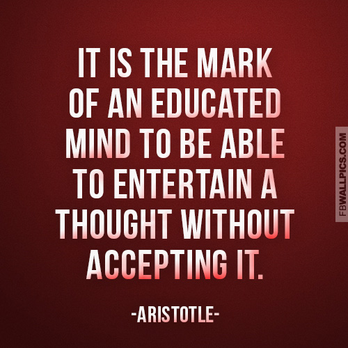 Aristotle An Educated Man Wisdom Quote Facebook picture