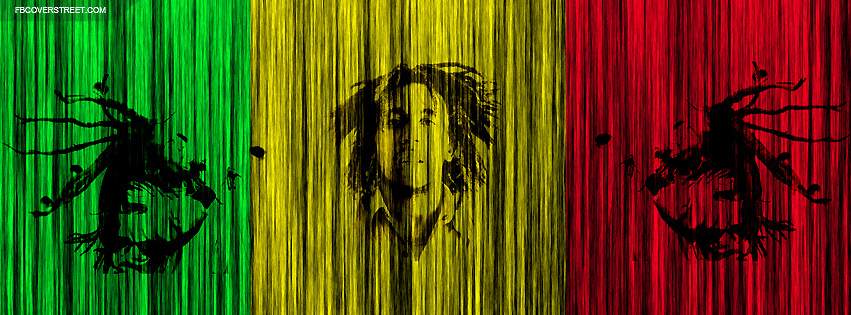 Bob Marley Rasta Stripes Design Facebook cover