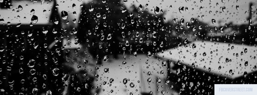 Raindrops Black and White Facebook Cover