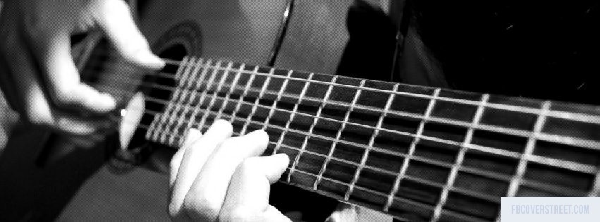Guitar Playing Black and White Facebook Cover
