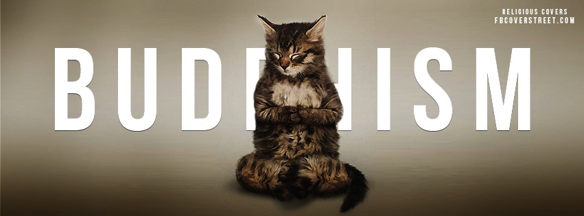 Meditating Buddhist Cat Facebook cover