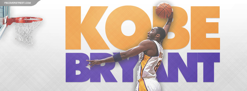 Kobe Bryant Big Letters Dunking Facebook cover