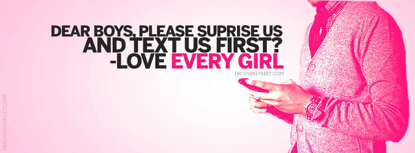 Surpirse Us and Text First Quote Facebook cover