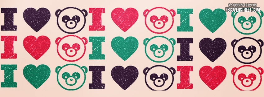 I Heart Bears Pattern 1 Facebook Cover