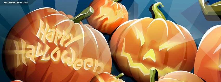 Happy Halloween Pumpkin Art Facebook cover